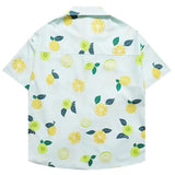 Men Shirts Hawaiian Beach Style Casual Clothes Loose Comfortable Holiday Tops Fruit Print Refreshing Feeling Summer Short Sleeve