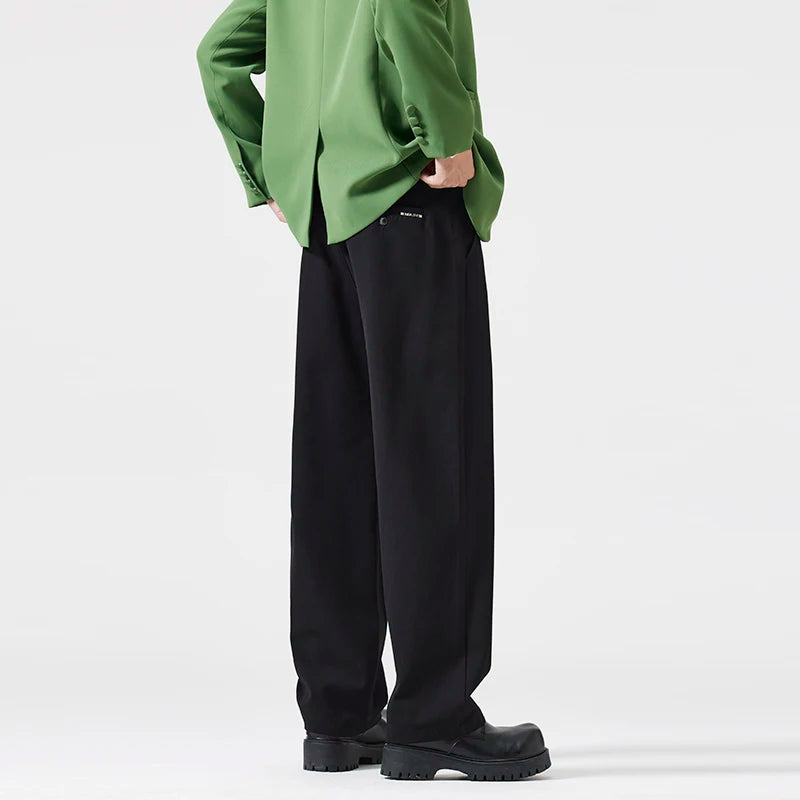 suit pant men korean streetwear fashion loose casual plus size straight suit pant office man commuter pants trousers urban fashion pants