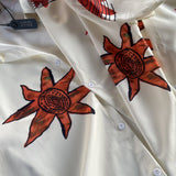 24SS Vintage Retro Starfish Direct Print High-Street Casual Beach Style Quality Short Sleeve Shirt
