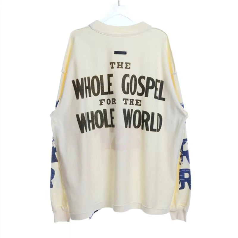24SS RRR123 Brand Fashion Letter Print High-Street Cotton Casual Loose Long Sleeve Tee Pullover Sweatshirt For Men
