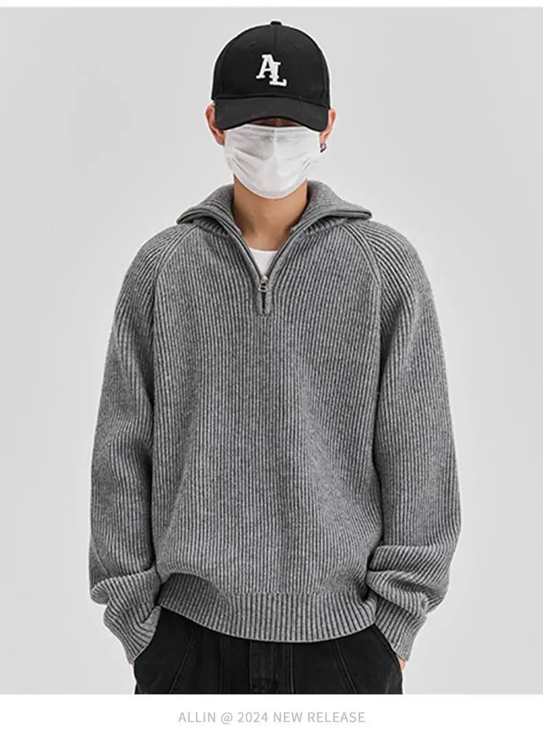 bold fire sweater, layered fit piece, aesthetic soft knit grunge sweater for cozy streetwear