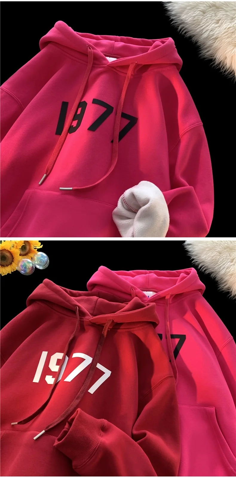 2024 New Men Hoodies Large Size Casual Male Clothing 1977 Print Fashio