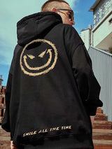 Autumn Smile Print Graphic Hoodies Harajuku Fashion Casual Cool