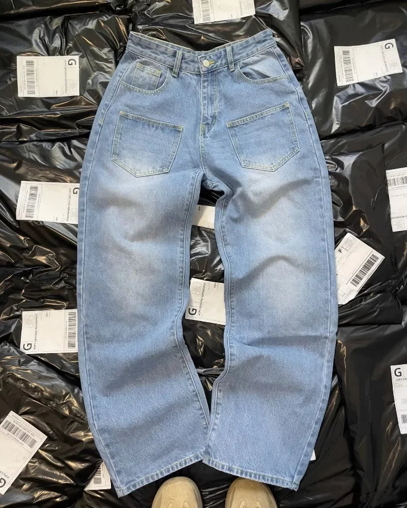 new streetwear jeans for men cherry blossom pattern y2k baggy jeans men harajuku punk straight casual low rise denim trousers vintage washed jeans