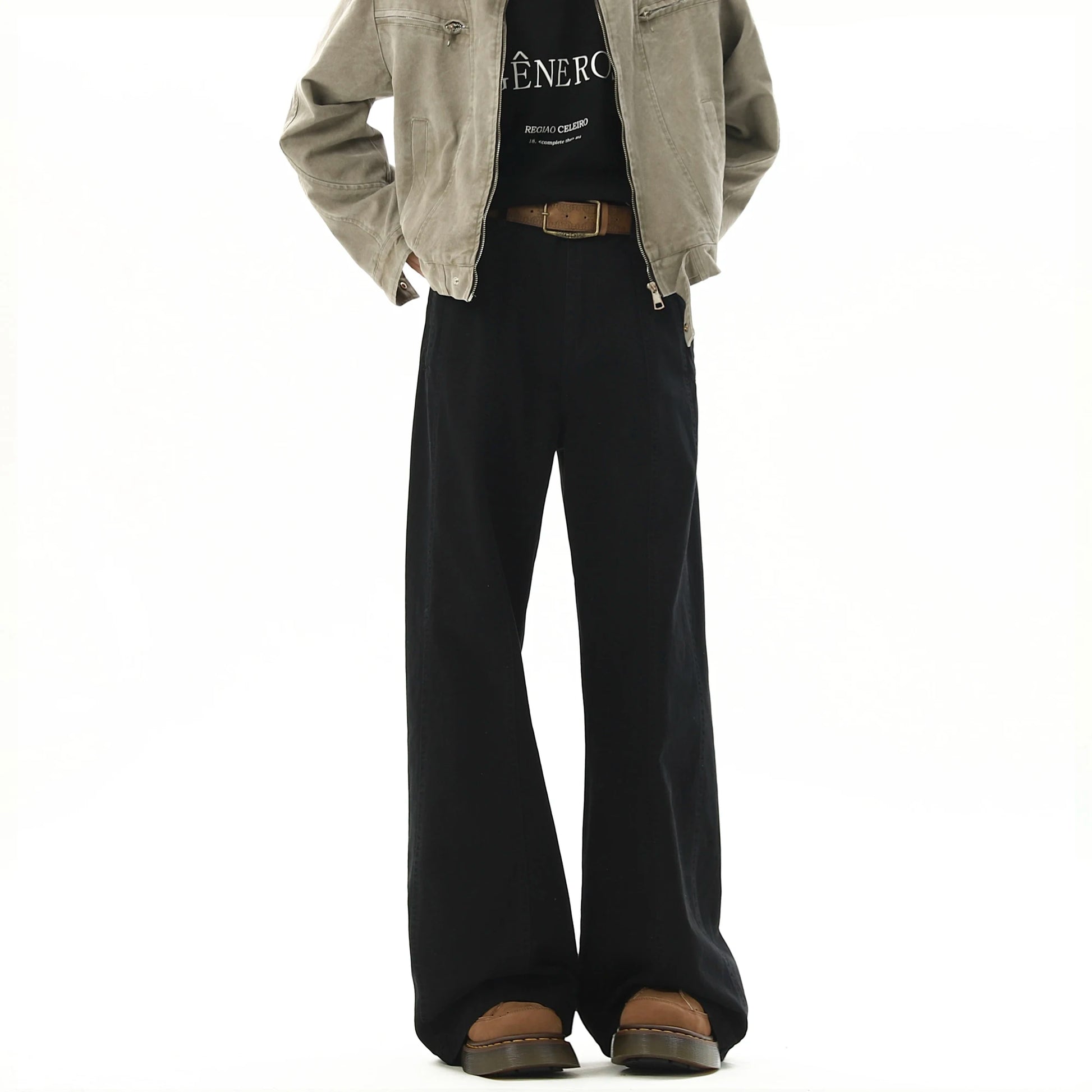american style vintage wide leg cargo pants mens baggy fashion high street overalls coffee streetwear male mopping trousers utility cargo pants