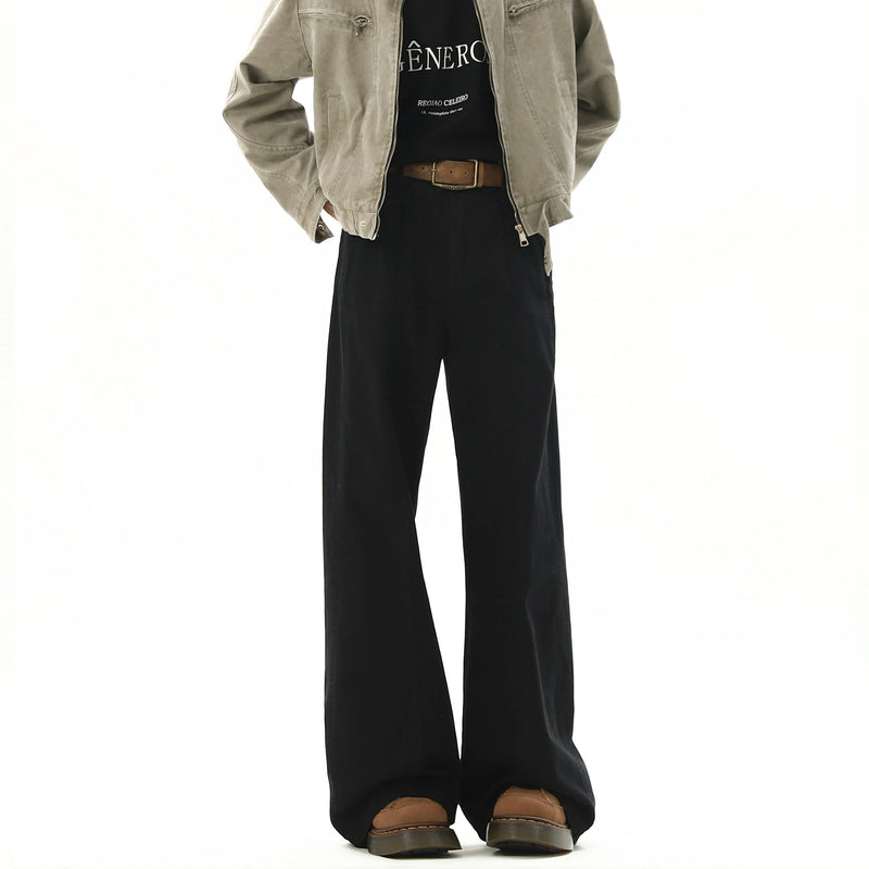 american style vintage wide leg cargo pants mens baggy fashion high street overalls coffee streetwear male mopping trousers utility cargo pants