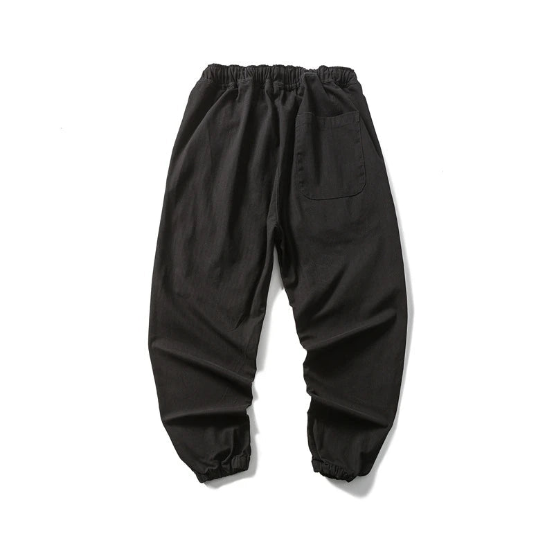 rainbowtouches 2022 tidal current new brand mens cargo pants harajuku fashion tie feet trousers loose safari style boy overalls multi-pocket cargos