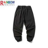 rainbowtouches 2022 tidal current new brand mens cargo pants harajuku fashion tie feet trousers loose safari style boy overalls multi-pocket cargos