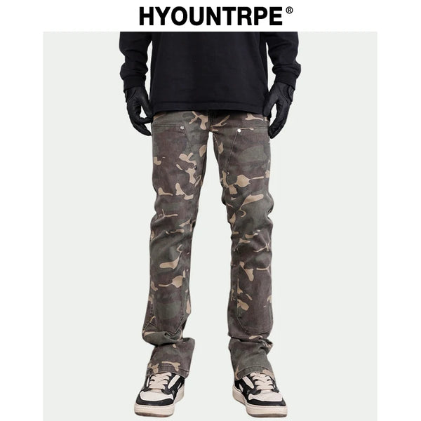 mens hip hop streetwear denim pants fashion camouflage pants 2023 harajuku cotton zipper joggers slim fit jeans trousers pants streetwear sweatpants