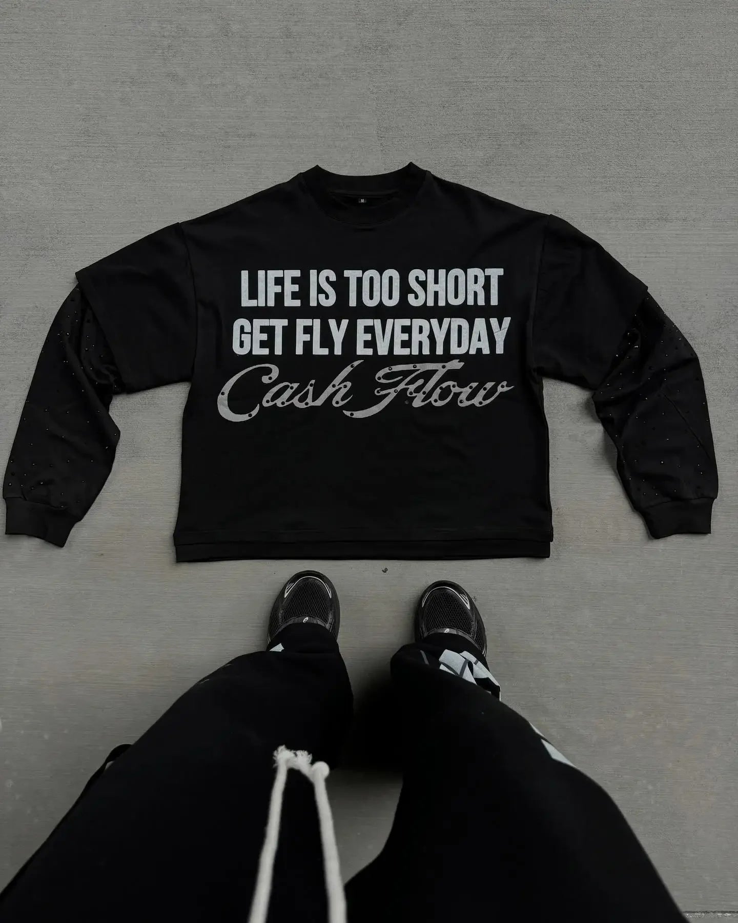 Trapwear Broken heart – Round Neck Y2K Pullover Retro Gothic Hip Hop Letter Pattern