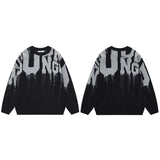 techwear flame knit sweater with structured oversized fit, ideal for cold streetwear layers, men’s streetwear clothing piece 