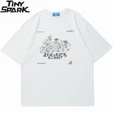 Grunge Vintage t-shirt – Hip Hop Men Streetwear T Shirt Japanese Kanji Animals Print