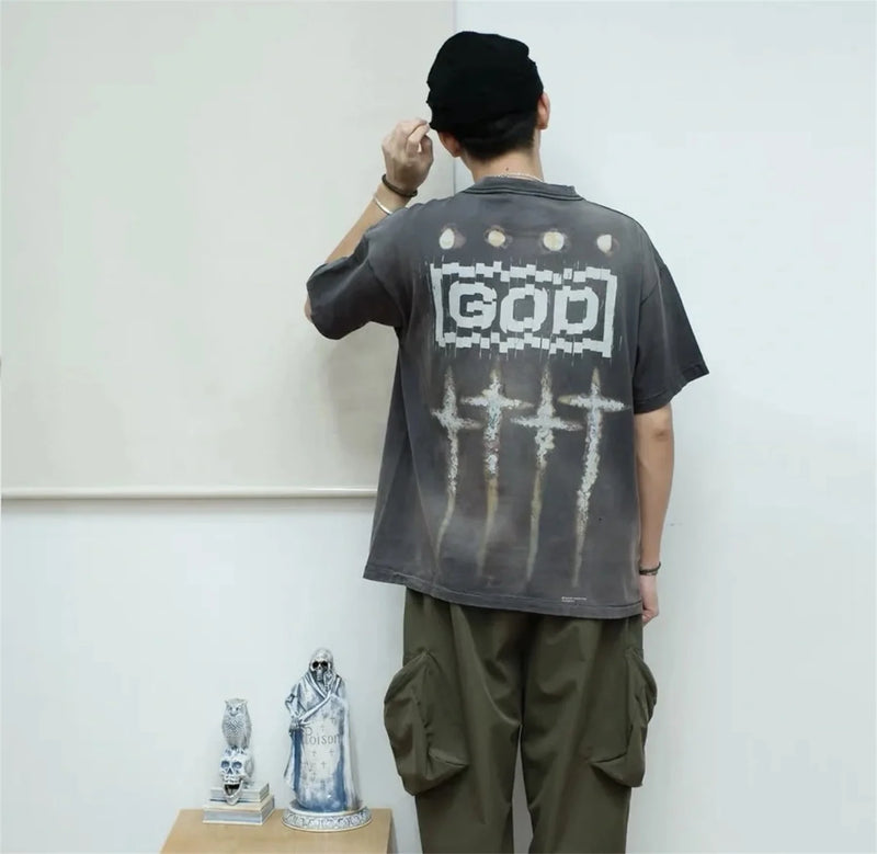 vaporwave graphic tee featuring summer retro vintage fashion washed distressed high street t shirt tops