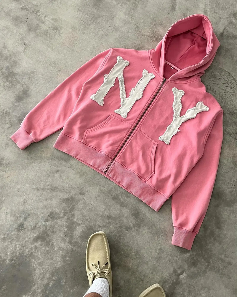Winter American Gothic Men's Personalized Hooded Sweatshirt and Sweatpants Two-piece Set Trendy Y2K Niche Sports Men's Top