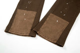 swag hip hop speckle ink flare jeans streetwear patchwork mens cargo jean pants washed logging trousers jeans male jeans overall unique cargo style 291