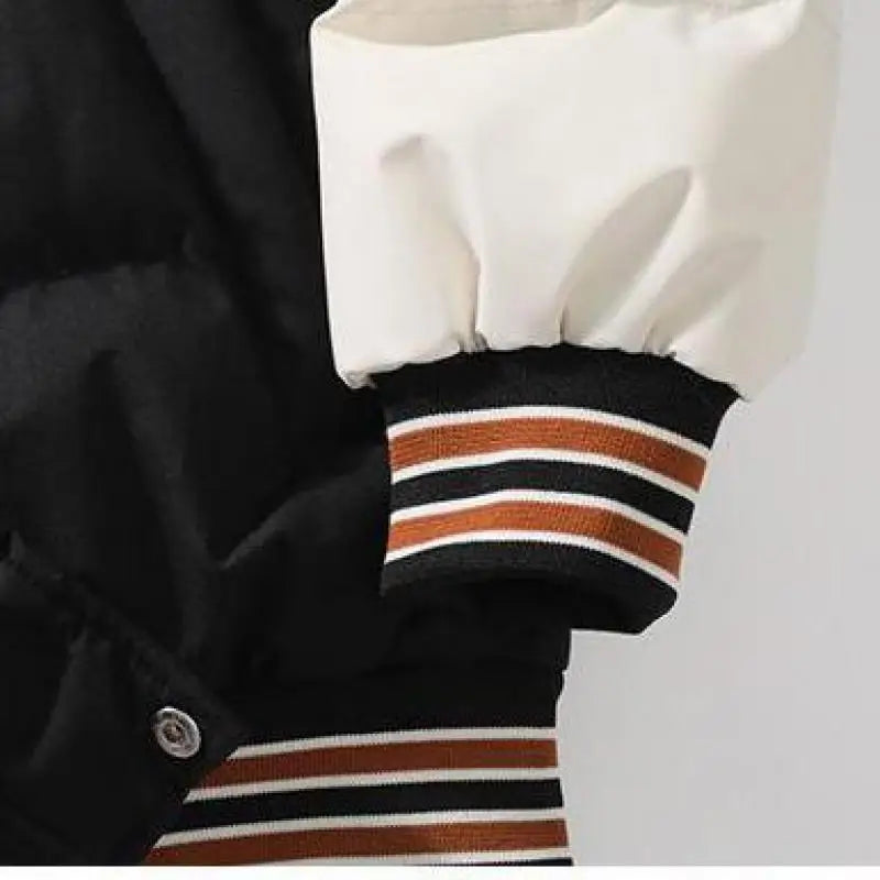 Winter Jacket Men's Two-piece  Hooded Cotton College Style Large Size Warm Baseball Varsity Jacket