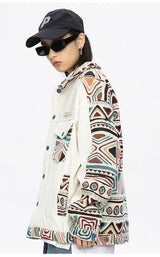 Nan bomber puffer vintage zip-up windbreaker