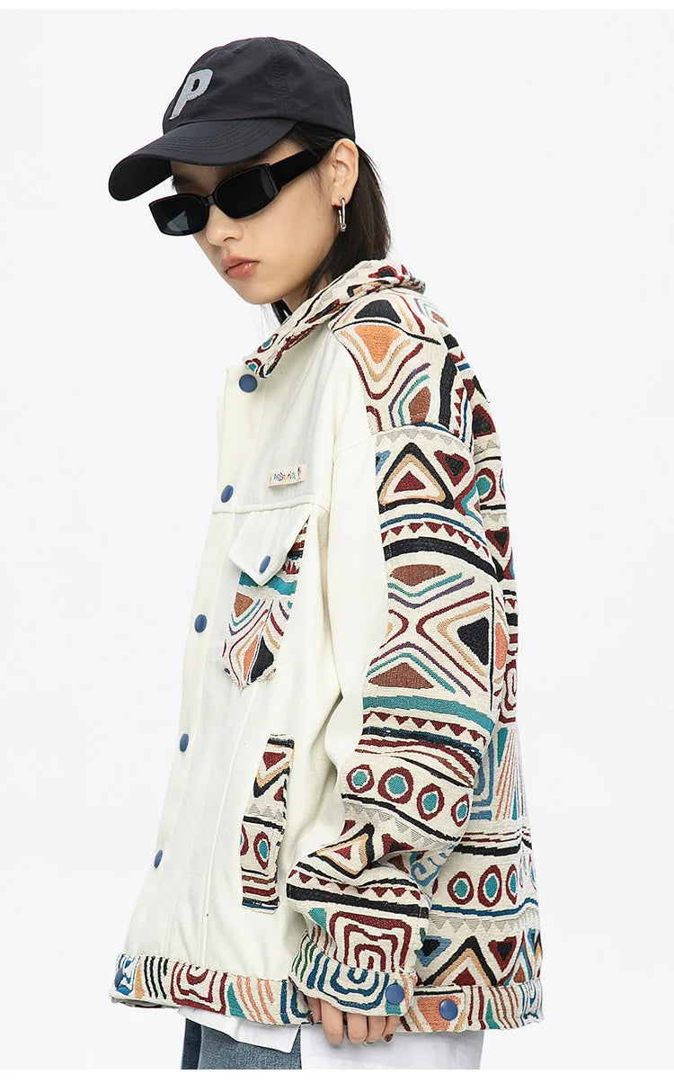 Nan bomber puffer vintage zip-up windbreaker