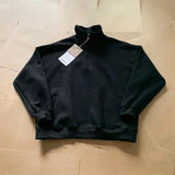 2024 New Half Zipper Design Sweatshirts For Men Autumn Y2K Vintage Stand Collar Pullover Hoodies Korean Fashion Casual