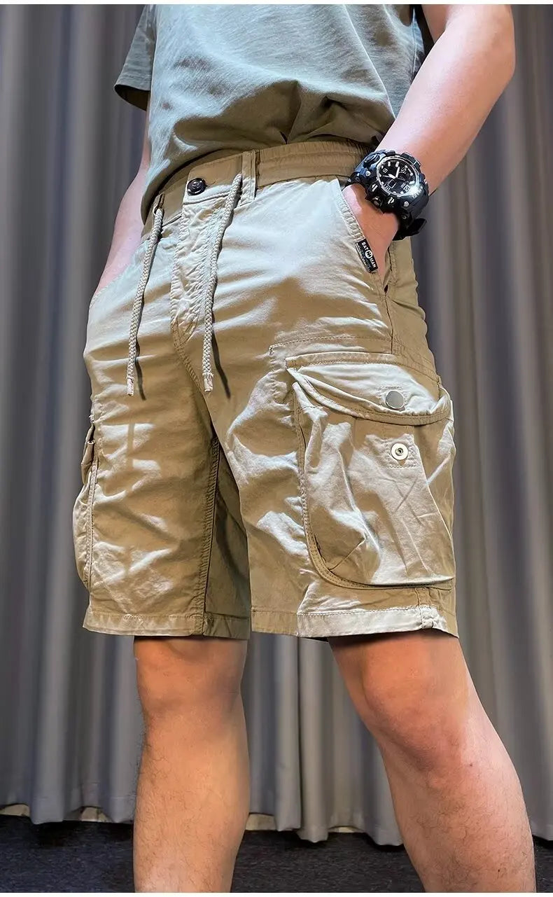 Men Trend Cargo Shorts Cotton High Quality Hot Sale Hip Hop Punk Wash Military