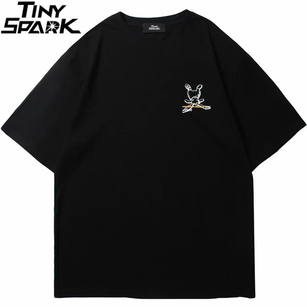 Y2K Graphic Tee – Hip Hop Streetwear Tshirt 2023 Men Cute Rabbit Letter Printe – Modern Streetwear for Everyone