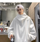 White Cardigan Sweatshirt Men 2024 Spring And Autumn New Style High En