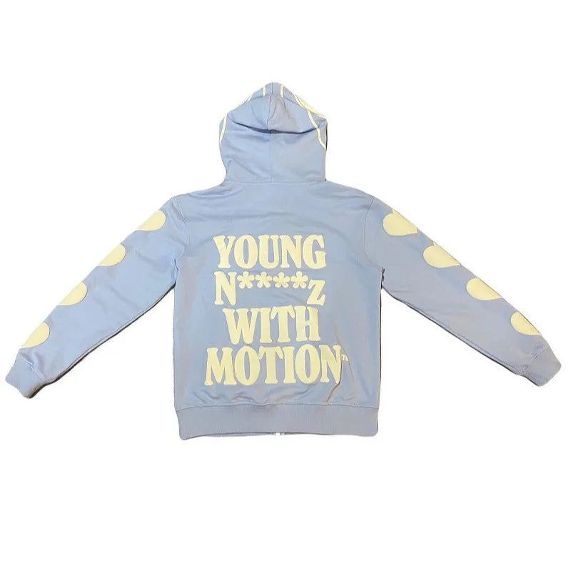 Y2K Clothes Zipper Hoodie Men Gothic Harajuku Foam Printed High Street