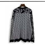 techwear flame knit sweater with structured oversized fit, ideal for cold streetwear layers, men’s streetwear clothing piece 
