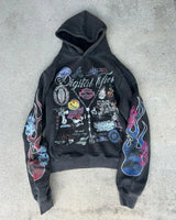 Harajuku God Printing Hoodies Women Streetwear Vintage Oversized Hoodi