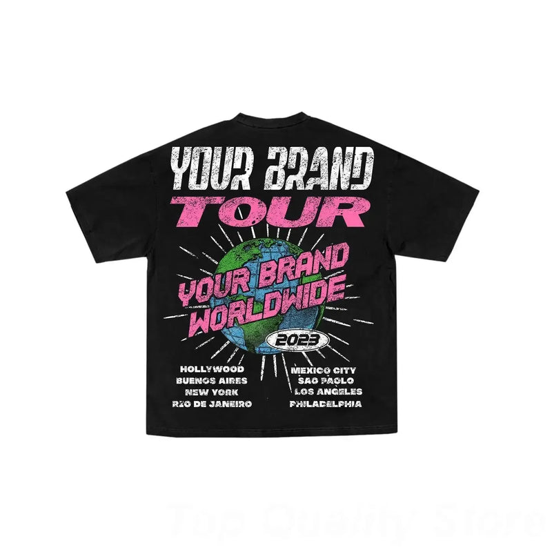 Skater Sticker Tee – Bold Flame Font Graphic Throwback Style