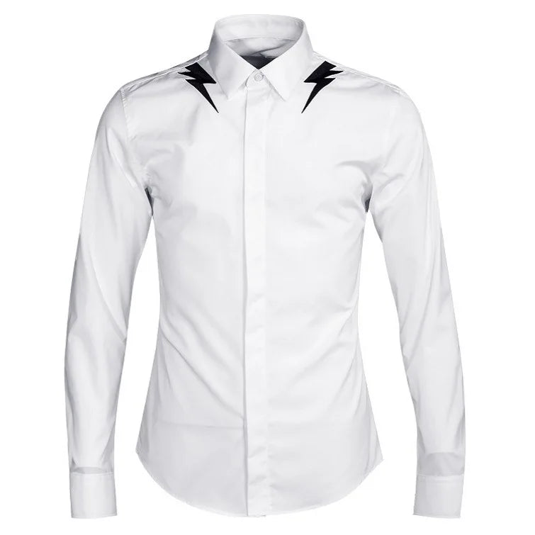New 2022 Men Classic NEIL BARRETT thunderbolt Fashion Cotton Casual Shirts Shirt high quality Pocket Short sleeves S 2XL #A688