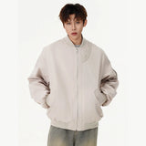 leather varsity coat, fall fit essential - comfortable cotton fit with bold prints