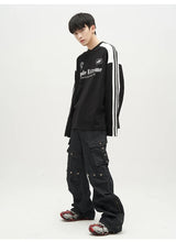 punk rivet denim jeans pants mens 2023 harajuku streetwear bottom zipper cotton casual oversize joggers straight pants trousers unique joggers style 4470