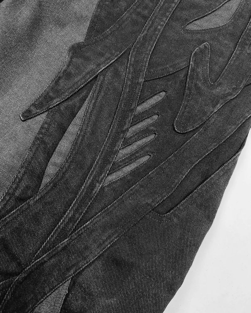 black ripped y2k baggy jeans harajuku hip hop high waist denim pants 2024 new gothic retro jeans for men wide leg streetwear stacked flare jeans