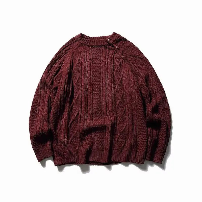 oversized knit pullover, fall/winter fashion, soft knit pullover with flame design, y2k fashion statement
