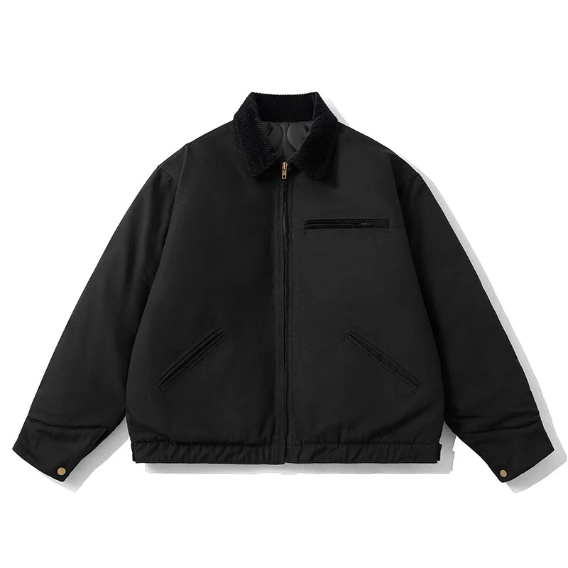 leather panel jacket, streetwear for men, men's streetwear fashion, oversized urban jacket, high quality cold-weather coat