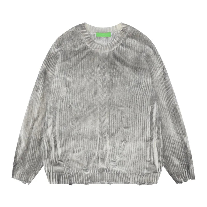 techwear flame knit sweater with structured oversized fit, ideal for cold streetwear layers, men’s streetwear clothing piece 