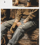 american high street personalized hip hop washed straight leg jeans for men and women loose and handsome trendy casual pants y2k unique jeans style 676