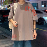 Glitchcore Anime panel – Korean Trendy Letter Printed Short Sleeved T Shirt For Men I
