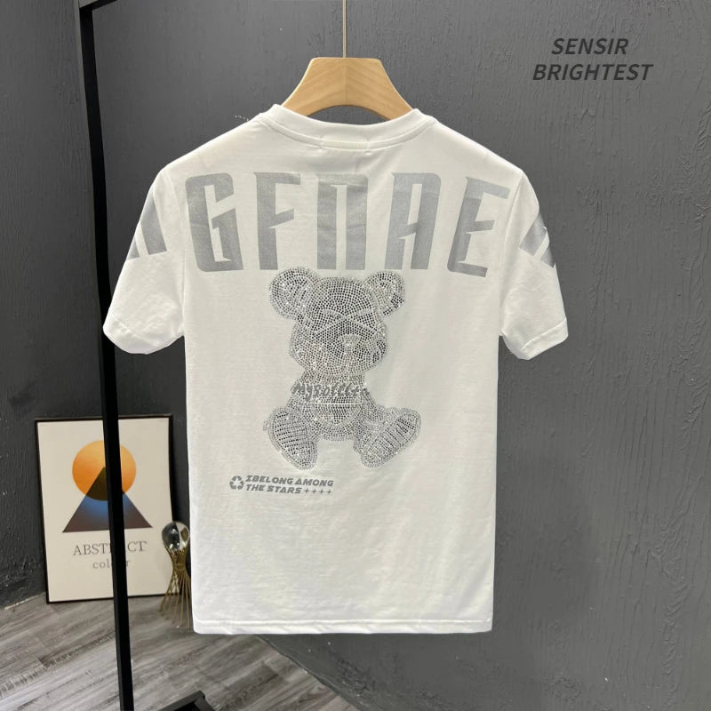Cyberpunk Melting smiley – High Texture 2023 New Mens Fashion Letter Printed Bear Rhine