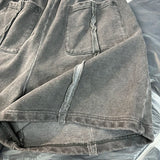 New 2024 Novelty High THUG CLUB Old Washed Rhine Stone Heavy Skateboard Street Cotton Casual Shorts Kanye Hip-hop Parkour #U46