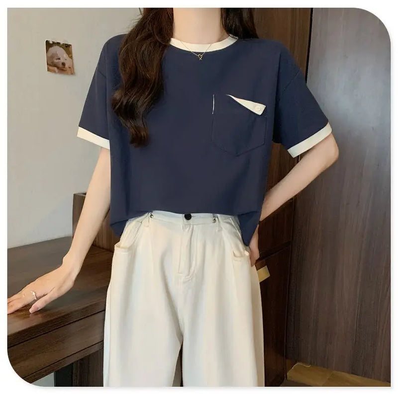 Harajuku Melting smiley – Summer New Fashion Versatile Niche Design Contrasting Color