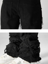 destroyed ripped pieced patchwork denim jean pants casual straight biker trousers mens fashion y2k hip hop streetwear joggers unique joggers style 524