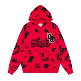 Harajuku barcode glitch featuring rainbowtouches hoodies mens streetwear for men pattern printed hip hop high street coat cotton vintage superior quality black
