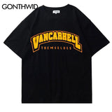 Vaporwave Aesthetic print tee – Mens Tshirt Streetwear Hip Hop Embroidery Letters Cotton Loo