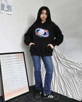 Street Cartoon Animation Printed Pullover Hoodie Men Y2K Harajuku Retr