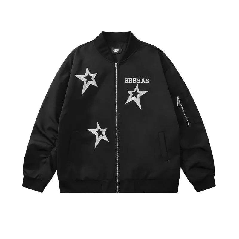 grunge street bomber, modern fit for men, oversized fit