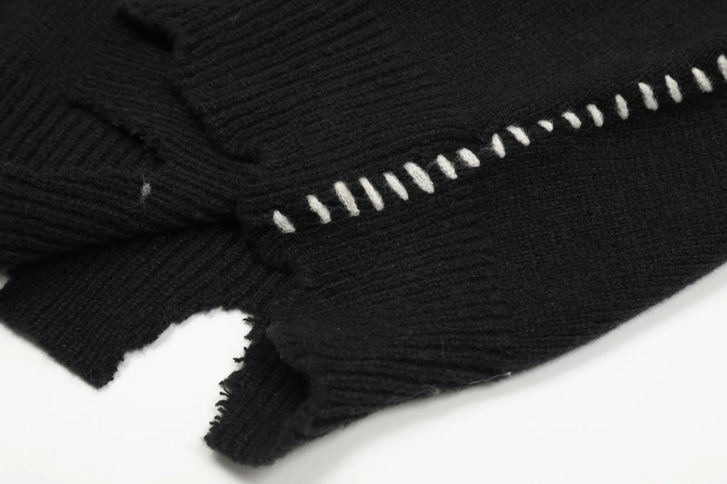 techwear flame knit sweater with structured oversized fit, ideal for cold streetwear layers, men’s streetwear clothing piece 