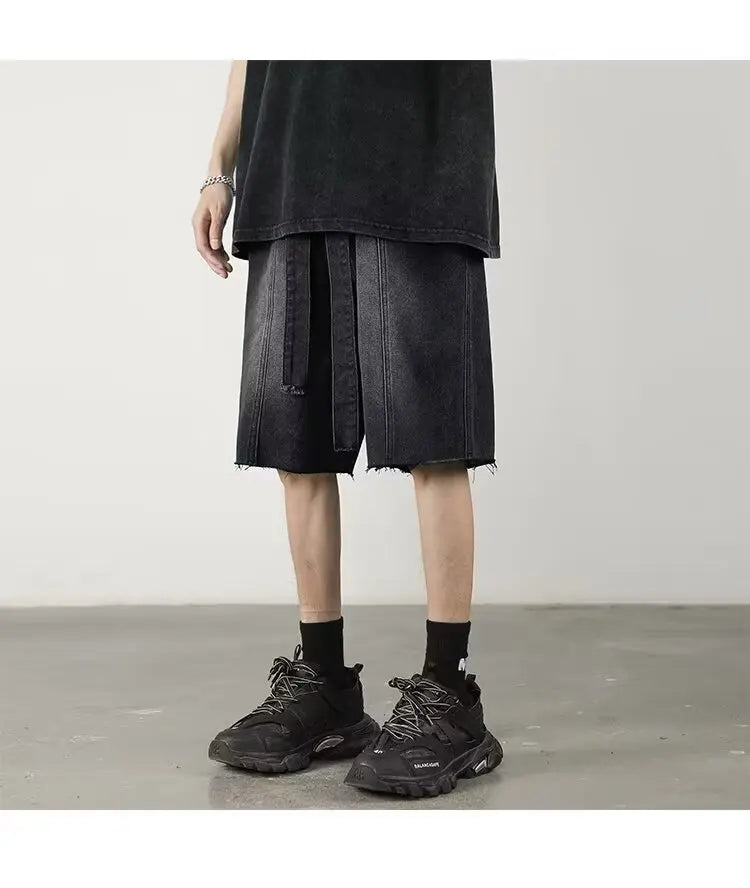 Mens Loose Baggy Denim Short Men Jeans Fashion Streetwear Hip Hop  Male Classic