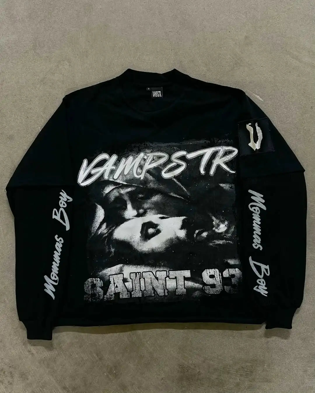 Retro printed super large hooded sweatshirt sweatshirt pullover Thermal retro Y2K pullover hooded sweatshirt